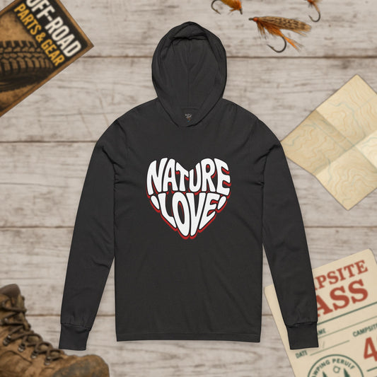 Nature Love Unisex Hooded Long Sleeve Tee Bella+Canvas 3512