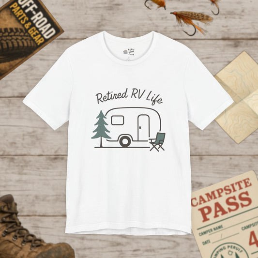 Retired T-Shirt Vintage Camper Graphic Tee for Retirees & RV Lovers