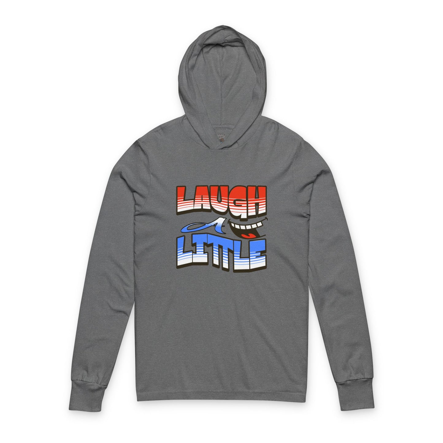 Lightweight Hoodie Laugh A Little Red, White and Blue Unisex