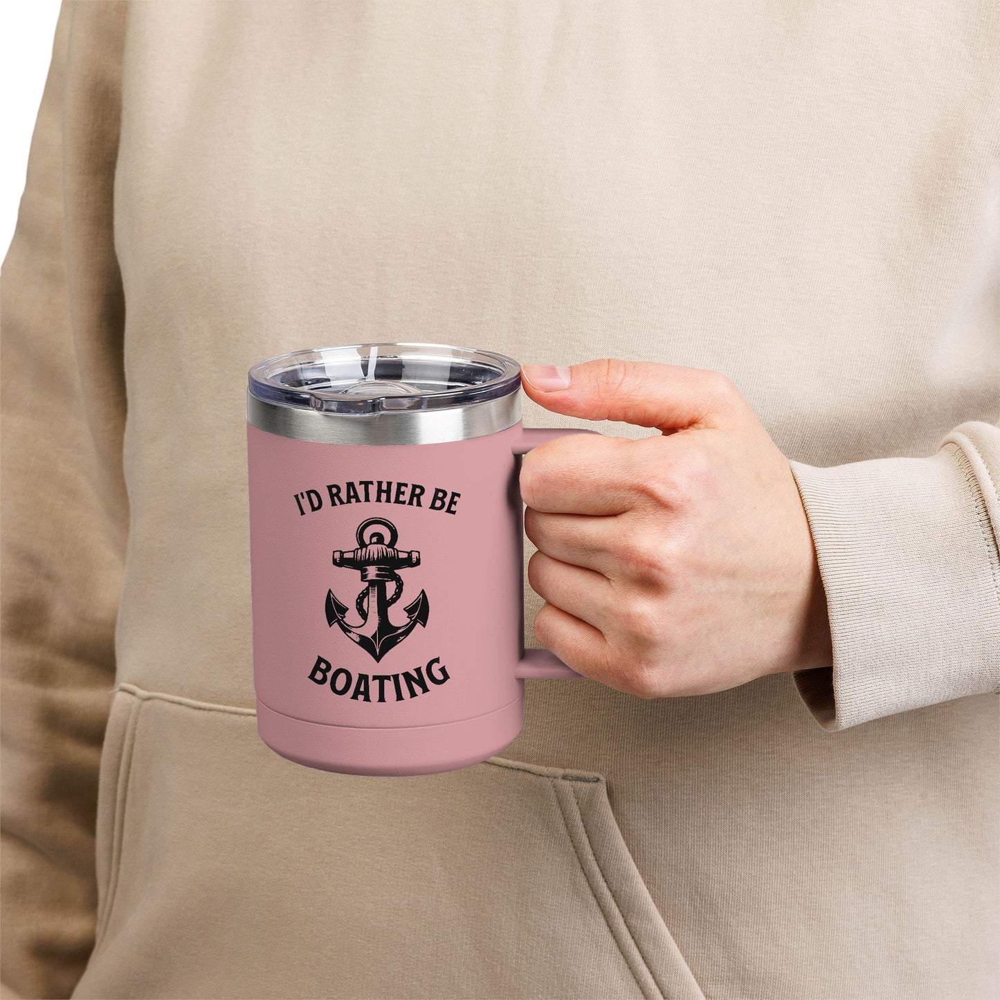 I'd Rather Be Boating 15oz Travel Mug Multiple Colors