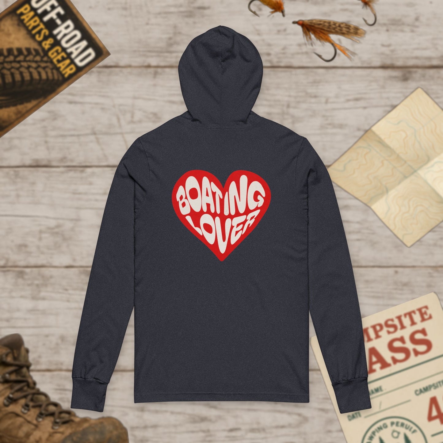 Boating Lovers Unisex Hoodie Tee Heart Design Bella Canvas