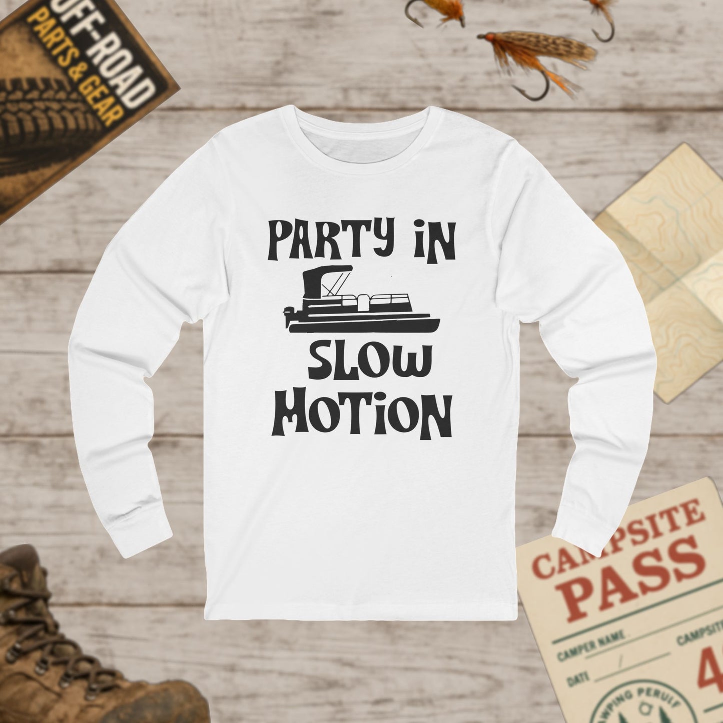 Party in Slow Motion Long Sleeve Tee Pontoon Bella+Canvas 3501
