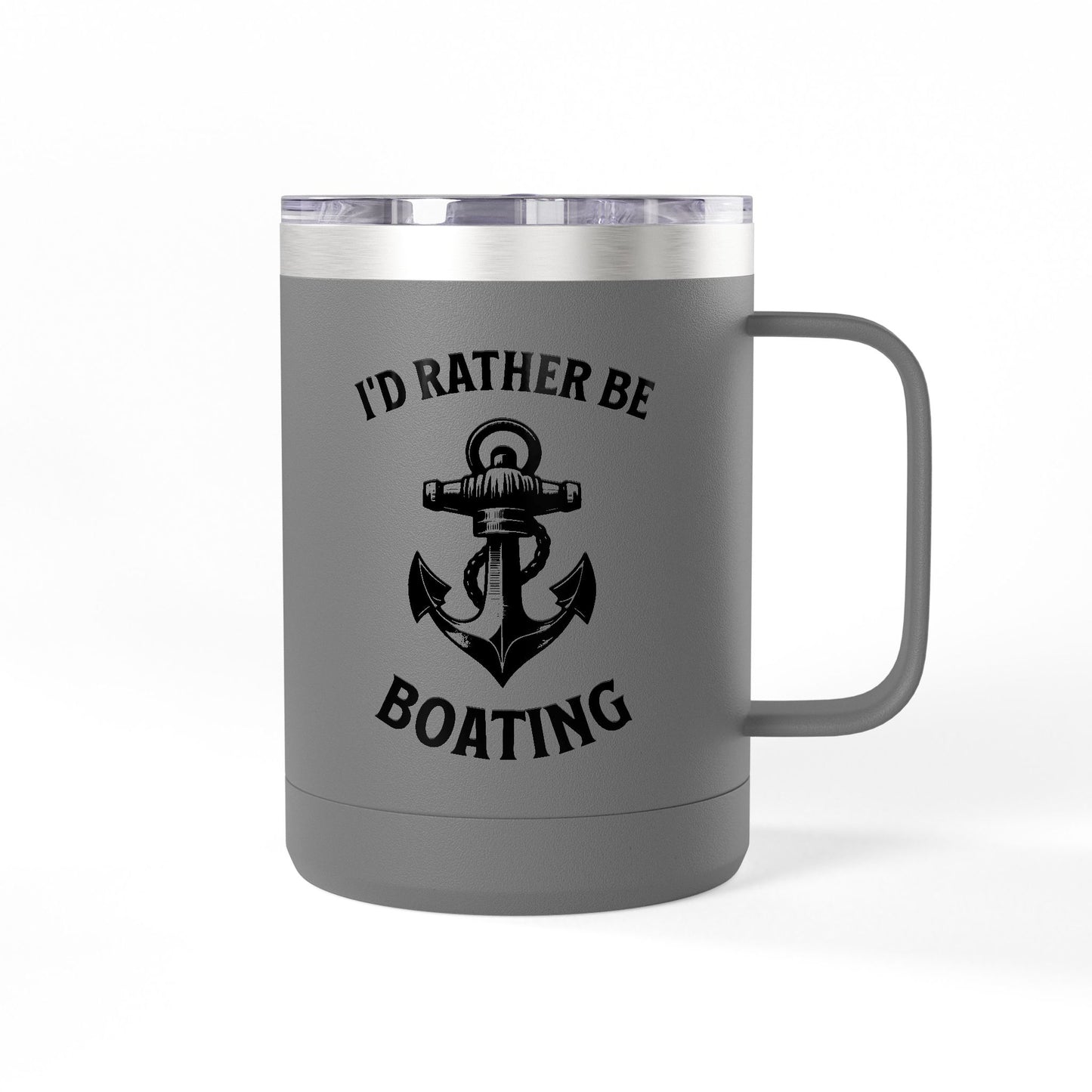 I'd Rather Be Boating 15oz Travel Mug Multiple Colors