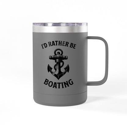 I'd Rather Be Boating 15oz Travel Mug Multiple Colors