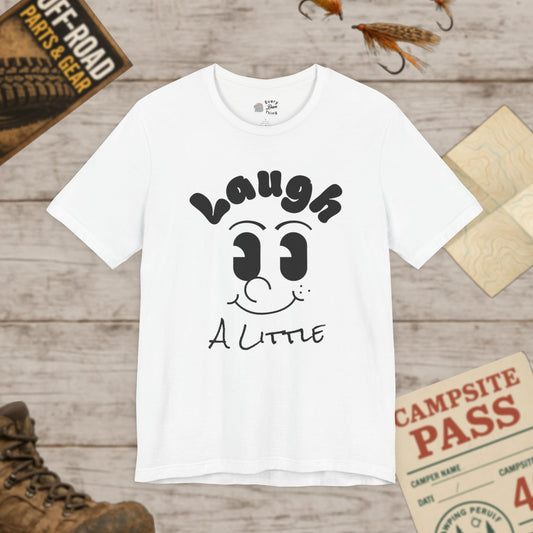 Laugh A Little Tee Retro Smiley Face Graphic T-Shirt Bella Canvas 3001