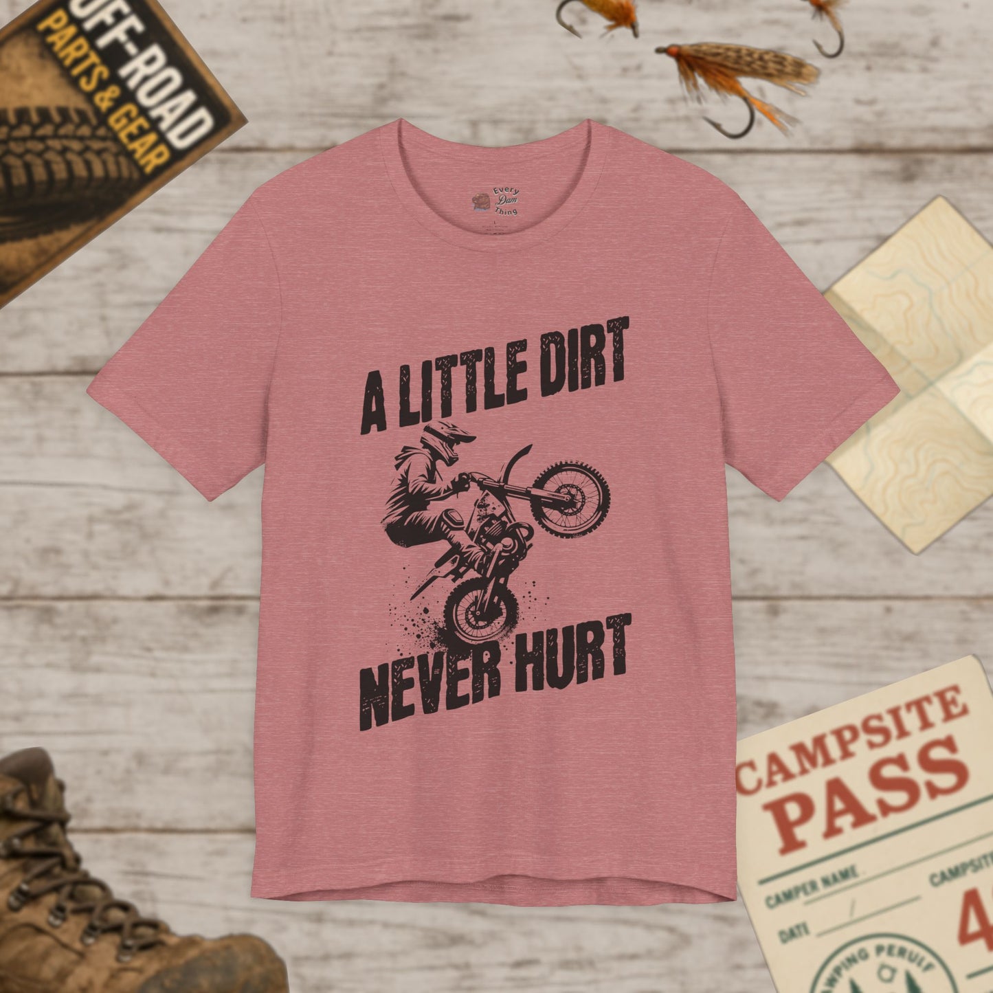 A Little Dirt Never Hurt Motocross Tee Unisex Jersey Shirt Bella Canvas 3001