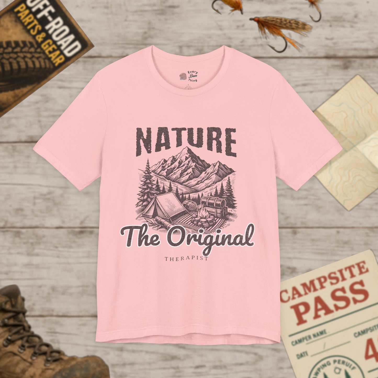 Nature OG Therapist Short Sleeve Tee Bella Canvas 3001 BLK Print