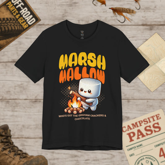 Marshmallow Campfire Tee, Fun Graphic T-Shirt, S'mores Bella Canvas 3001