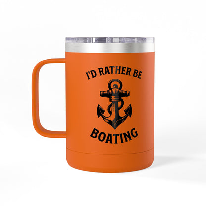 I'd Rather Be Boating 15oz Travel Mug Multiple Colors