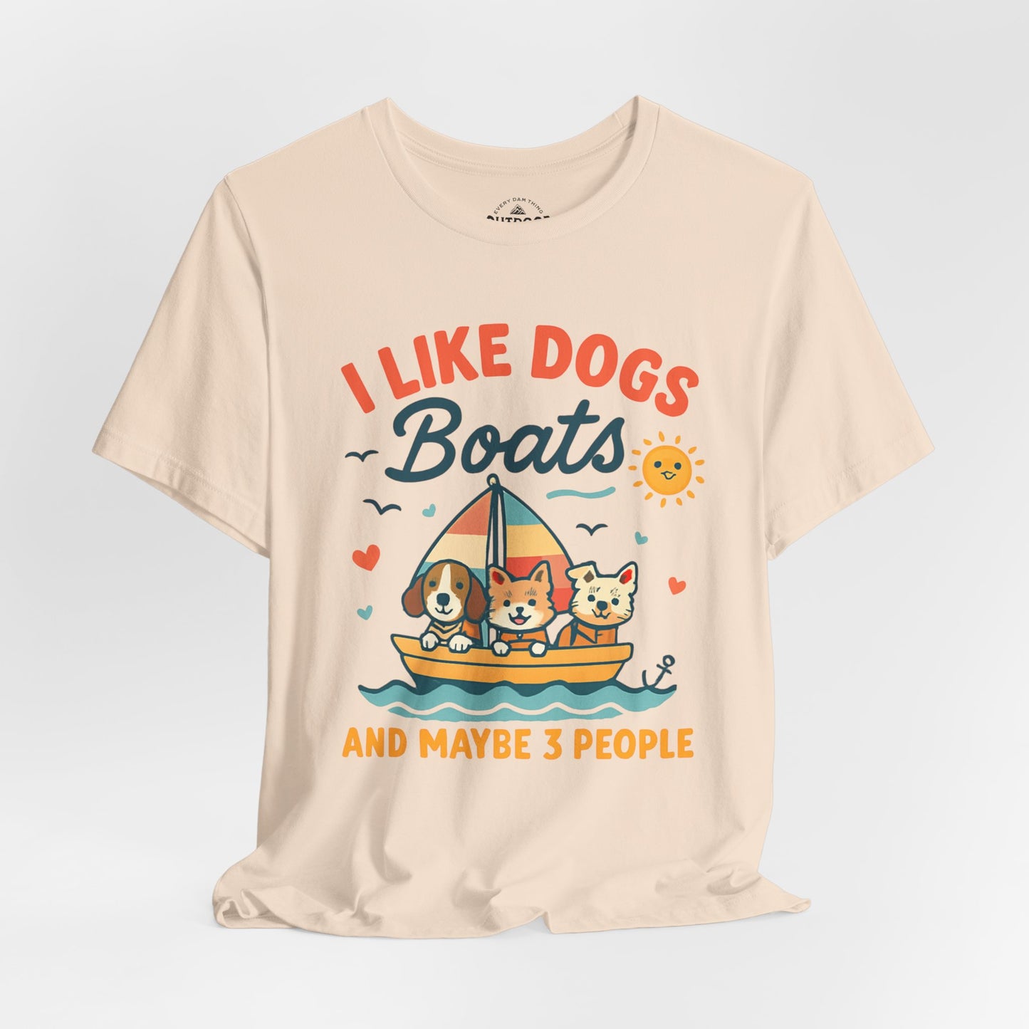 I Like Dogs, Boats Fun Cute T-Shirt
