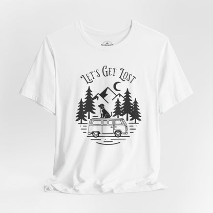 Let's Get Lost Van Dog Graphic Tee T-Shirt