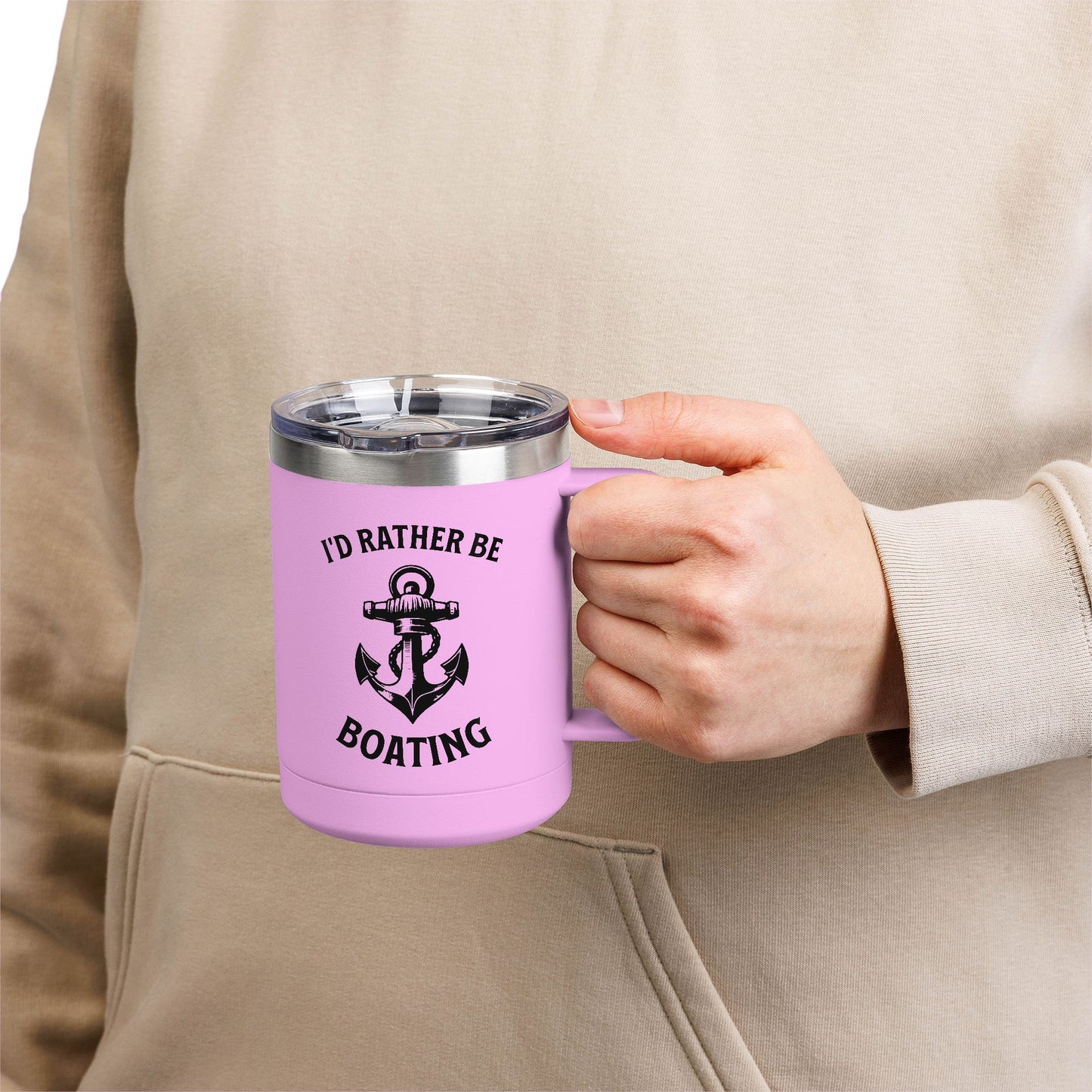 I'd Rather Be Boating 15oz Travel Mug Multiple Colors