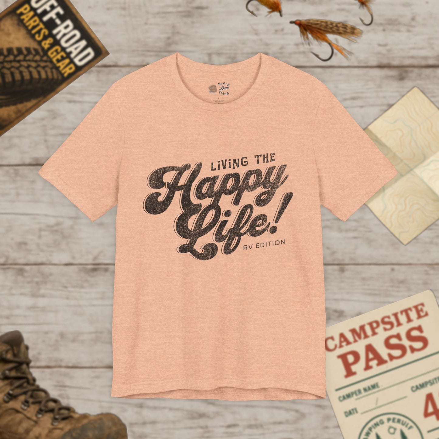 Living the Happy Life Unisex Jersey Tee Bella Canvas 3001