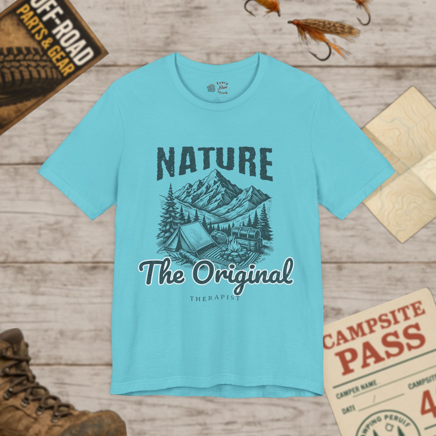 Nature OG Therapist Short Sleeve Tee Bella Canvas 3001 BLK Print
