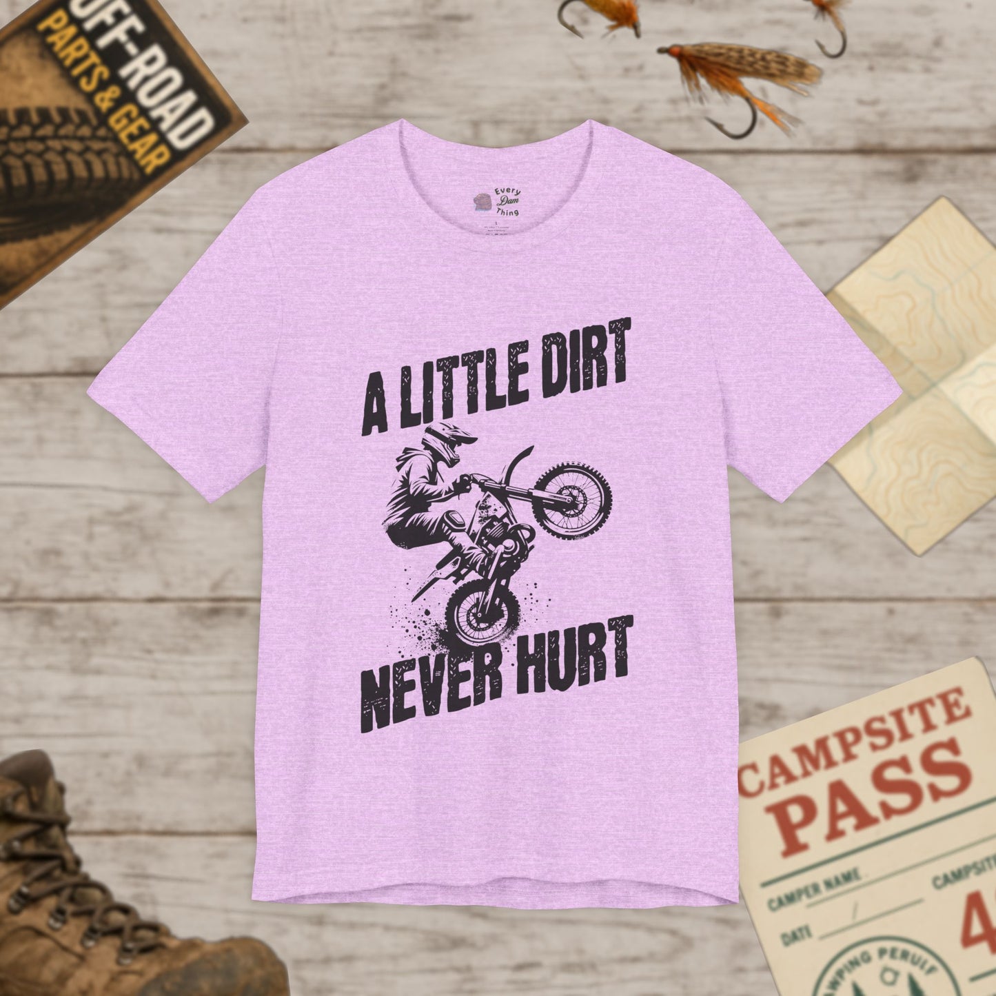 A Little Dirt Never Hurt Motocross Tee Unisex Jersey Shirt Bella Canvas 3001