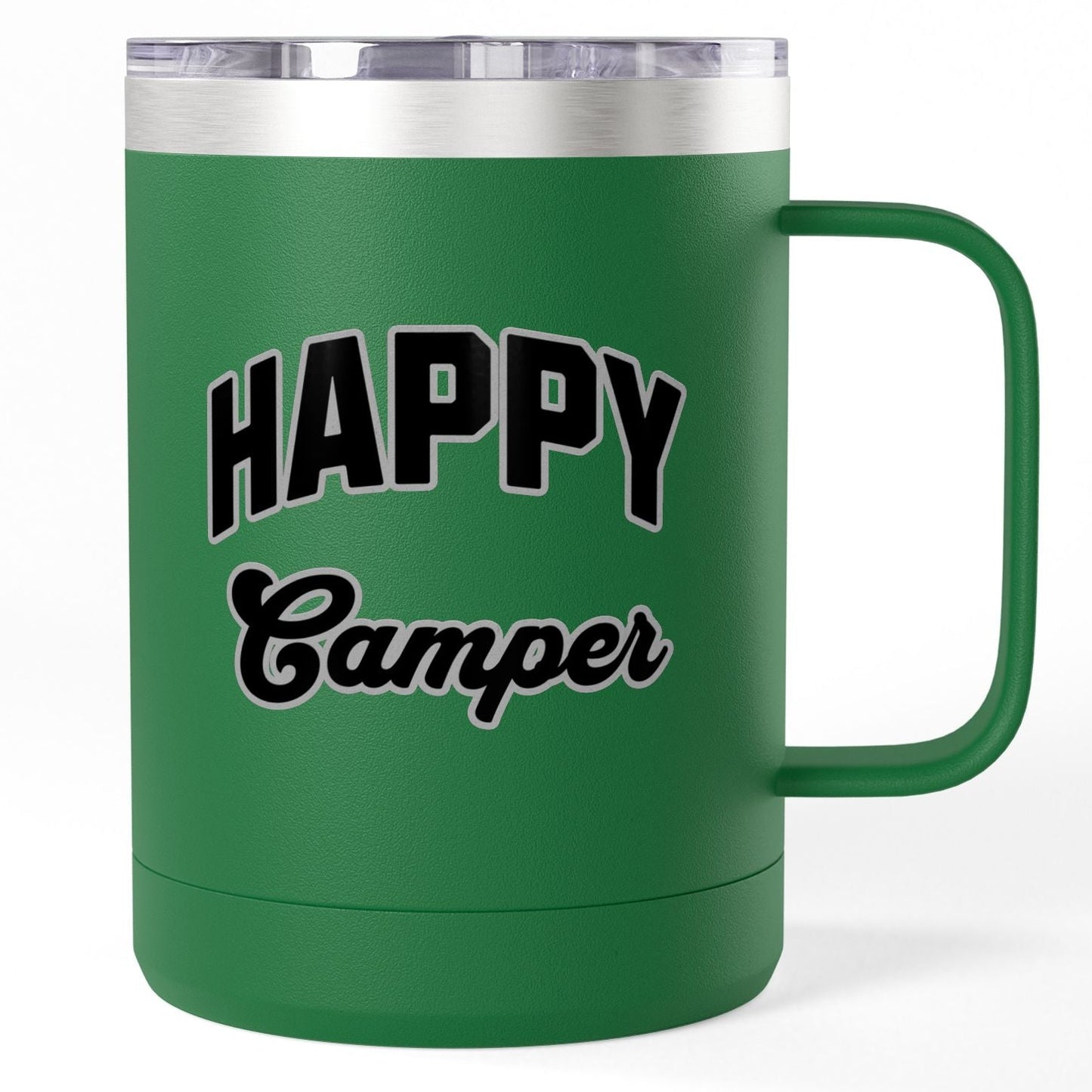Happy Camper Coffee Mug Tumbler 15oz Travel Mug for Adventure Lovers