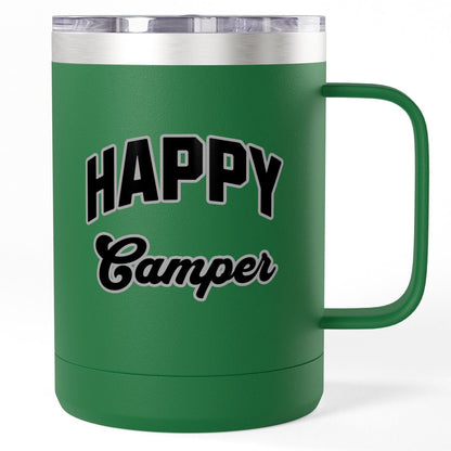 Happy Camper Coffee Mug Tumbler 15oz Travel Mug for Adventure Lovers