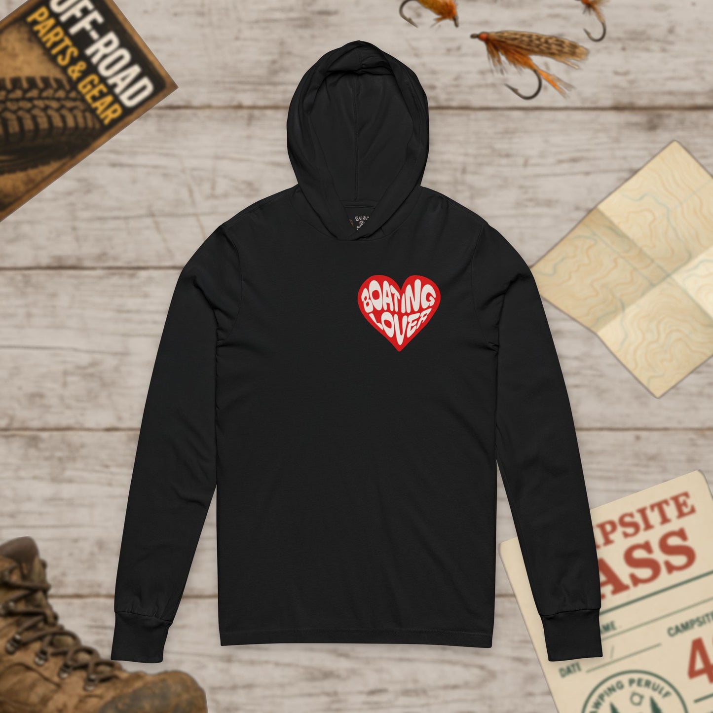 Boating Lovers Unisex Hoodie Tee Heart Design Bella Canvas