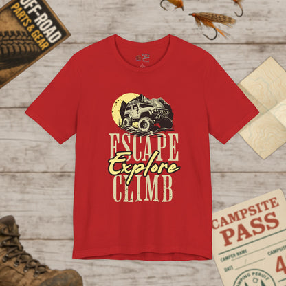 Escape, Explore, Climb Unisex Tee Bella Canvas 3001