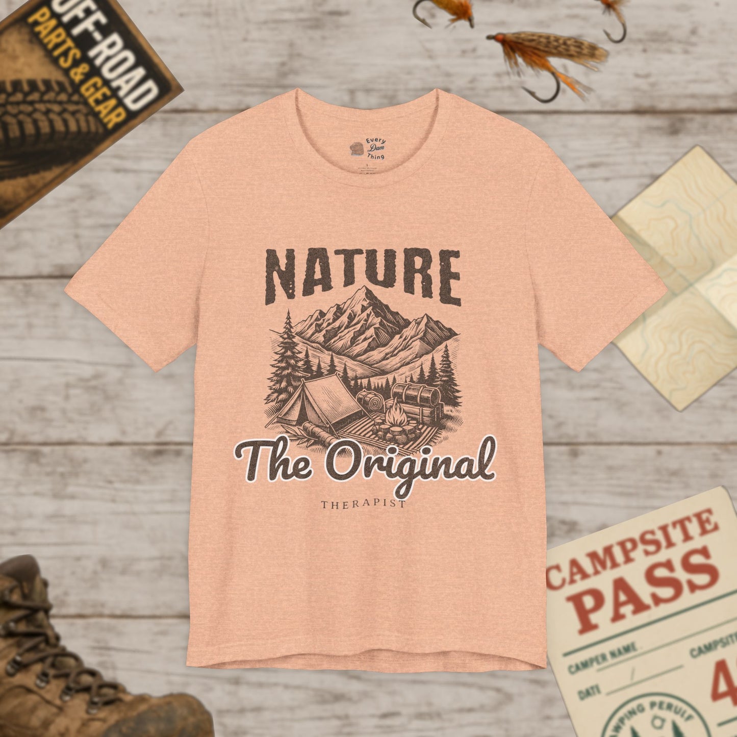 Nature OG Therapist Short Sleeve Tee Bella Canvas 3001 BLK Print