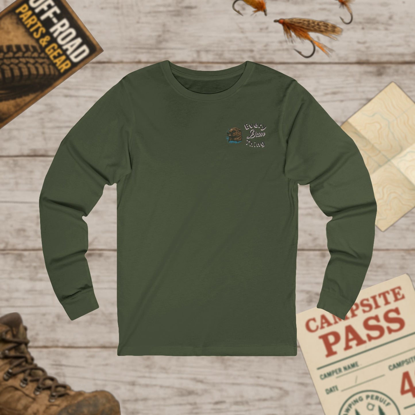 I Go Where I'm Towed RV Long Sleeve Tee Front & Back Print