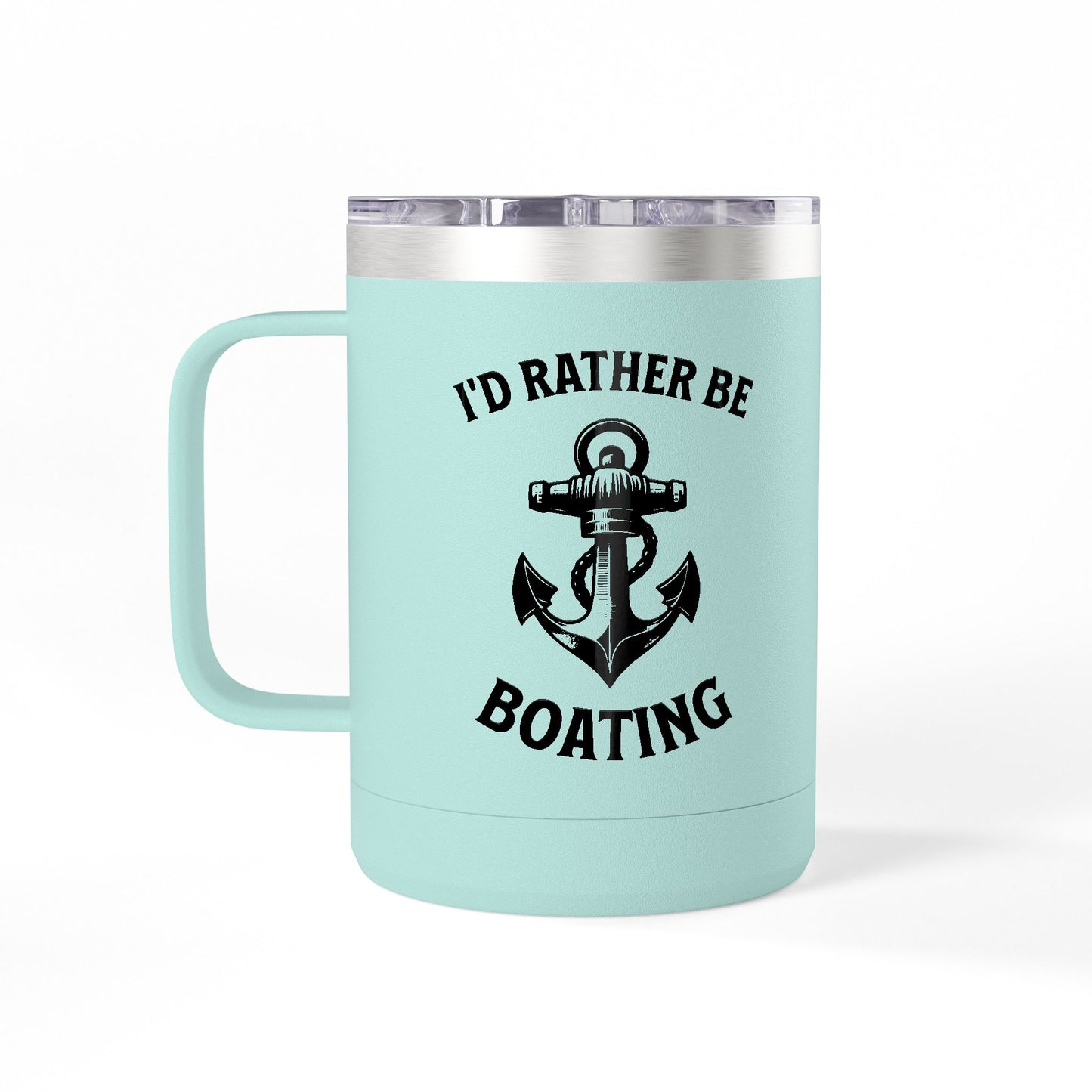I'd Rather Be Boating 15oz Travel Mug Multiple Colors