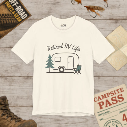 Retired T-Shirt Vintage Camper Graphic Tee for Retirees & RV Lovers