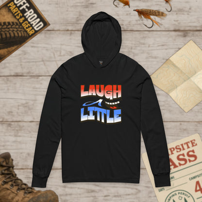 Lightweight Hoodie Laugh A Little Red, White and Blue Unisex