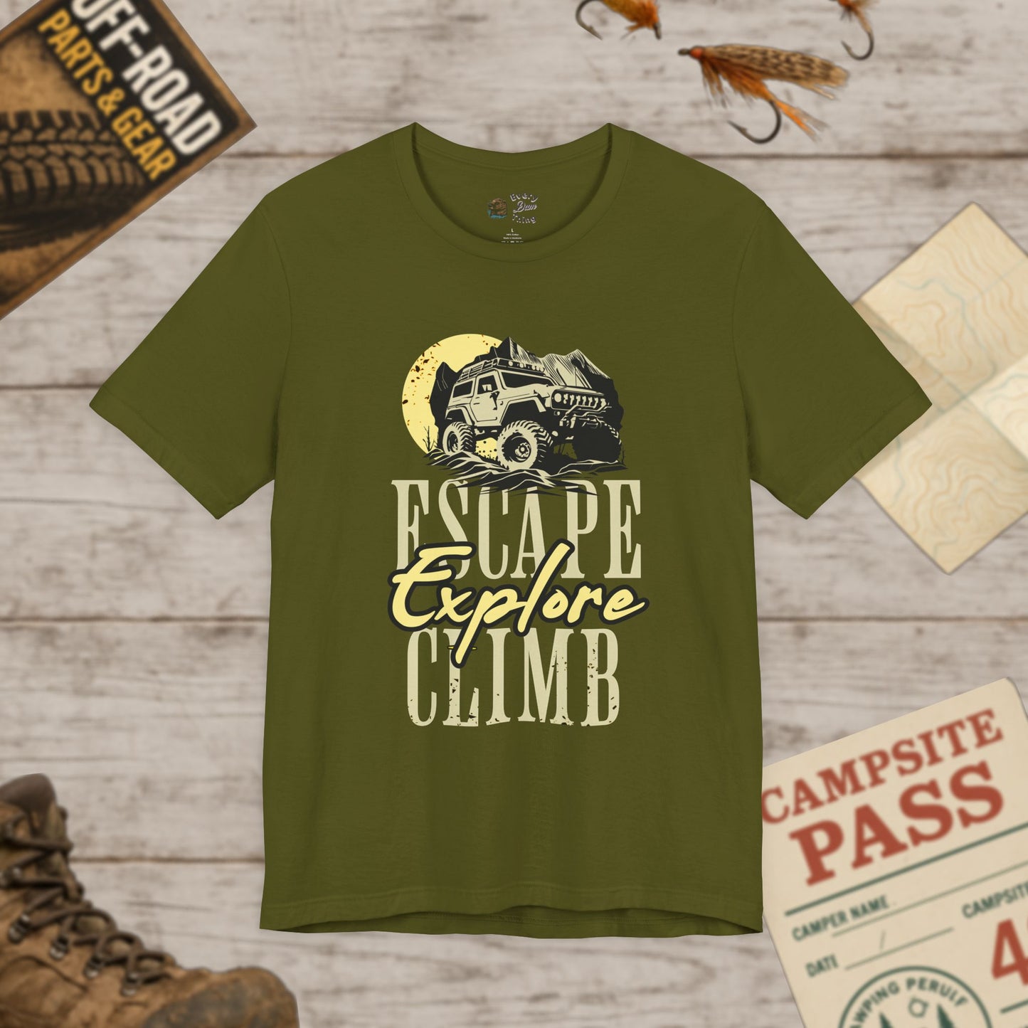 Escape, Explore, Climb Unisex Tee Bella Canvas 3001