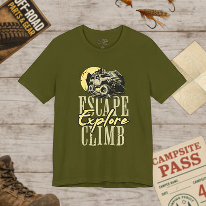 Escape, Explore, Climb Unisex Tee Bella Canvas 3001