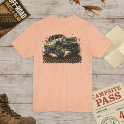 Off-Road Truck Tee Mud & Trail Graphic Short Sleeve Shirt Front & Back Print