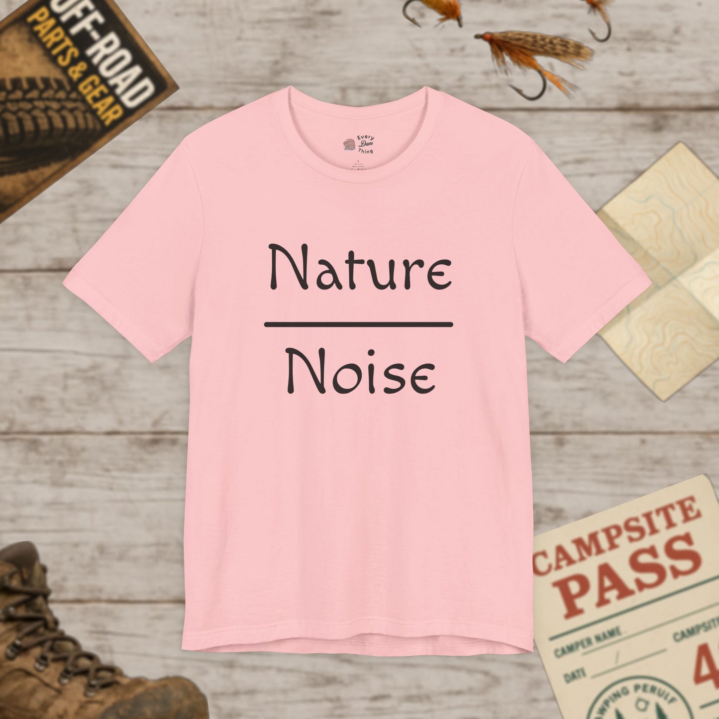 Nature Over Noise T‑Shirt  Minimalist Outdoors Tee Black Print