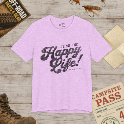 Living the Happy Life Unisex Jersey Tee Bella Canvas 3001