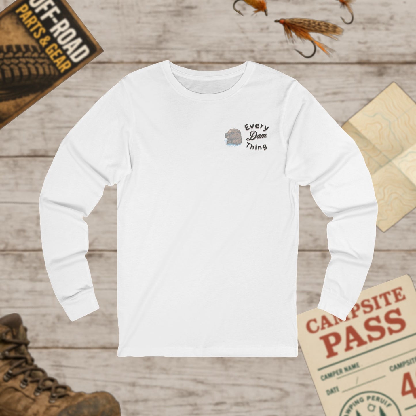 Take a Hike Long Sleeve Tee Minimal Mountain Graphic Outdoor Shirt Front & Back Print