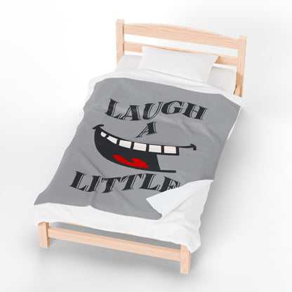 Laugh a Little Velveteen Plush Blanket