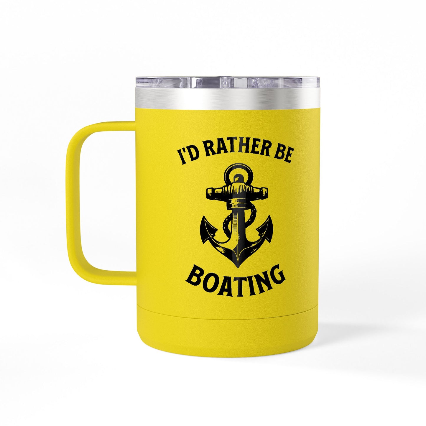 I'd Rather Be Boating 15oz Travel Mug Multiple Colors