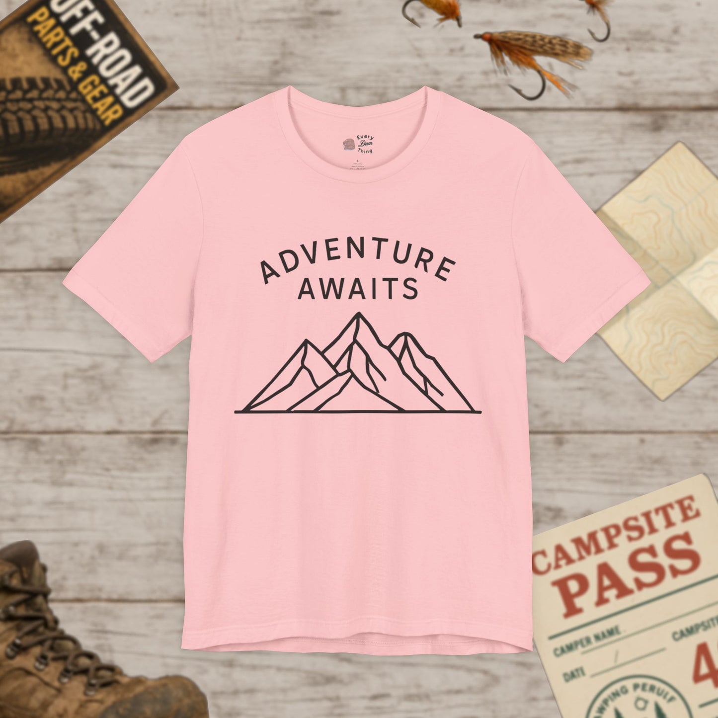 Adventure Awaits Mountain T-Shirt Outdoor Lifestyle