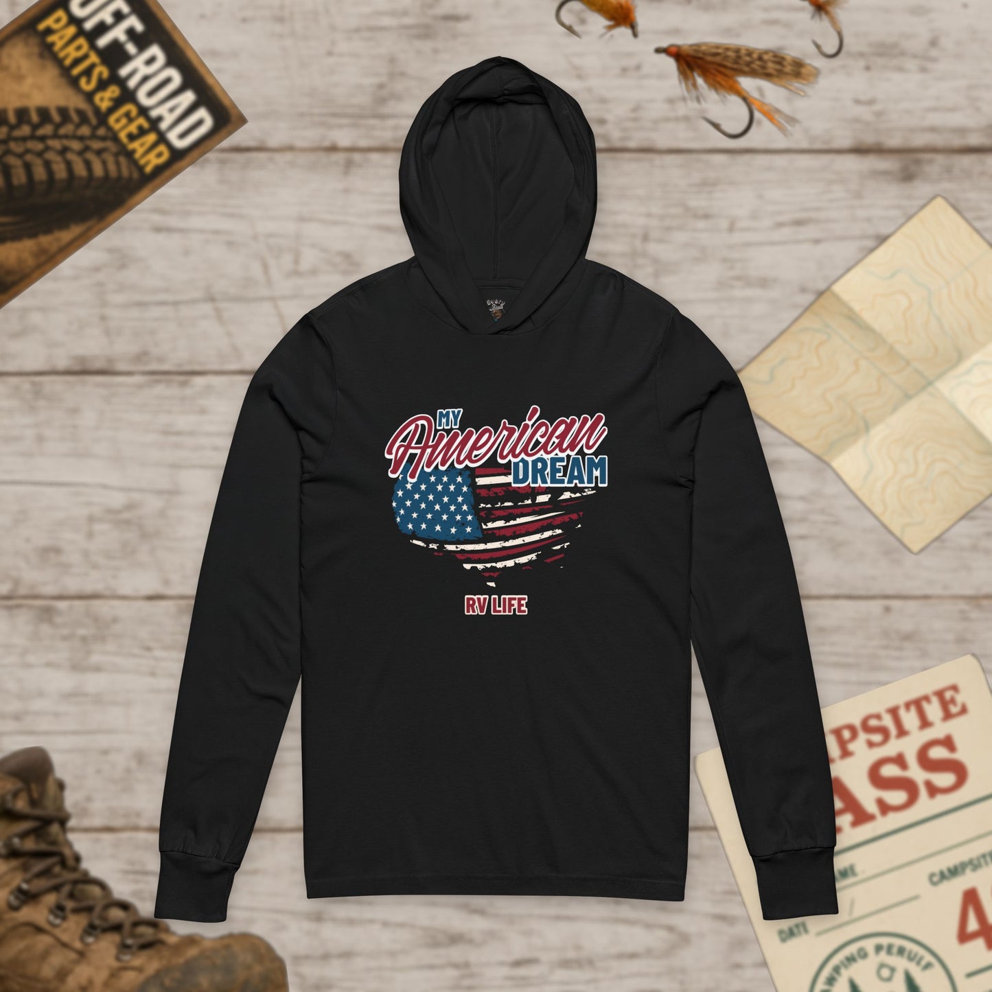 My American Dream Unisex Hooded Tee, Casual Hoodie Bella+Canvas 3512