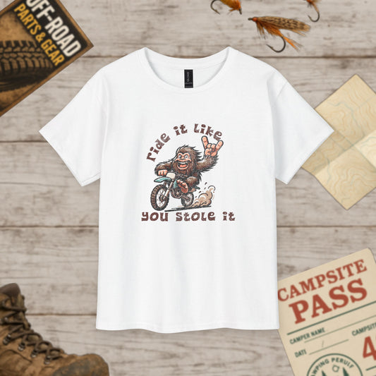 Dirt Bike Youth Tee with Fun Motorcycle Design Kids Gildan 2000B