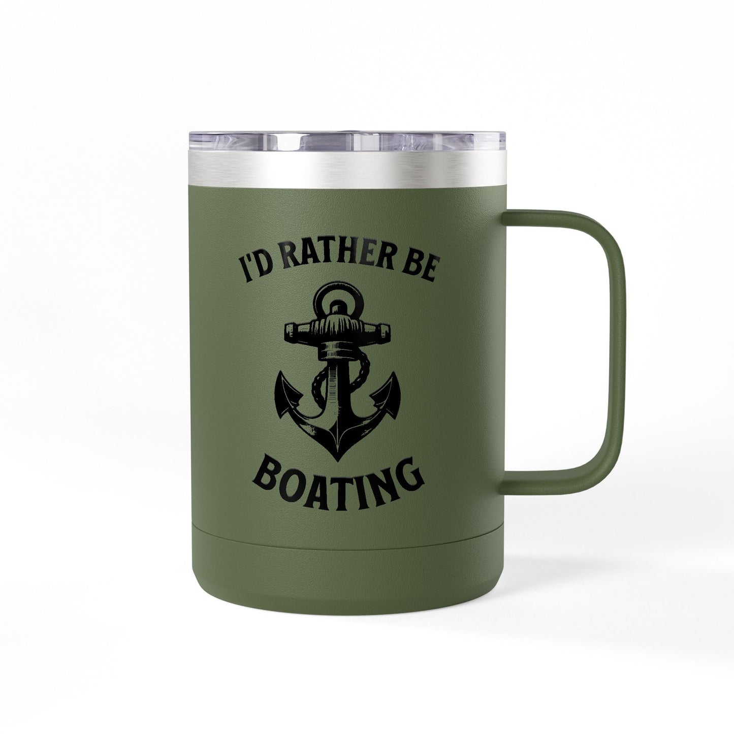 I'd Rather Be Boating 15oz Travel Mug Multiple Colors