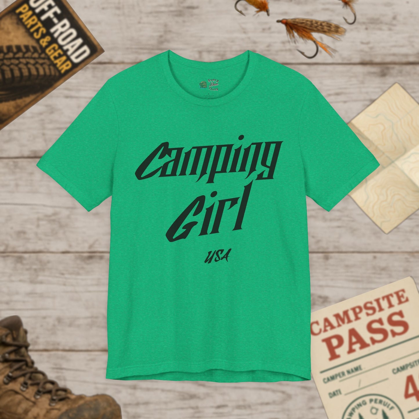 Camping Girl Unisex Jersey Short Sleeve Tee Bella Canvas 3001