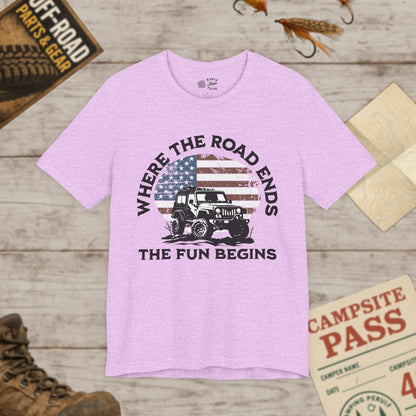 T-Shirt Where the Road Ends, the Fun Begins Bella Canvas Adventure Off-Road
