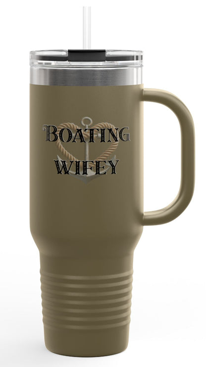 Boating Wifey Insulated Travel Mug - 40oz