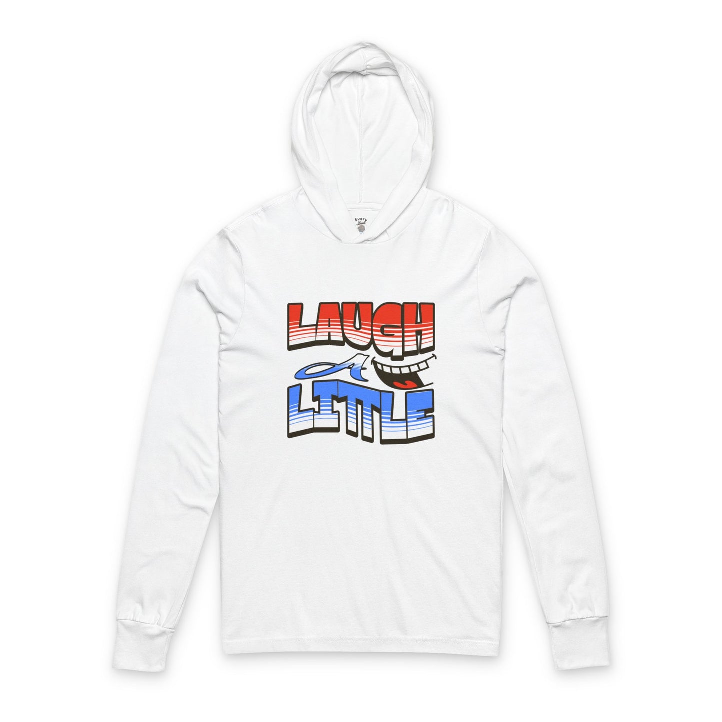 Lightweight Hoodie Laugh A Little Red, White and Blue Unisex