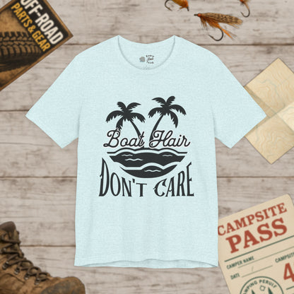 Boat Hair Don't Care Tee Bella Canvas 3001 Black Print