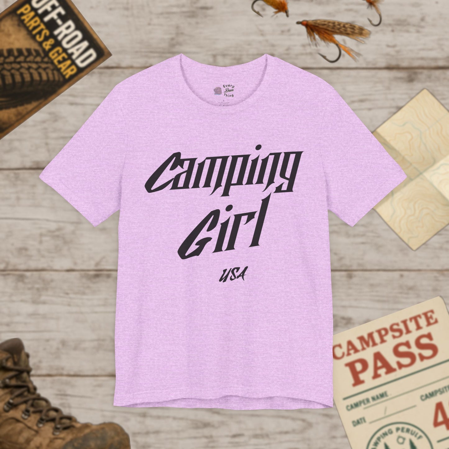 Camping Girl Unisex Jersey Short Sleeve Tee Bella Canvas 3001