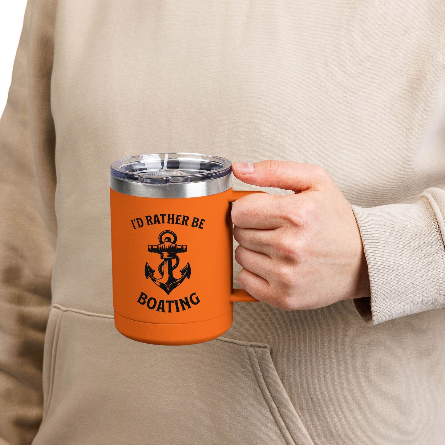 I'd Rather Be Boating 15oz Travel Mug Multiple Colors