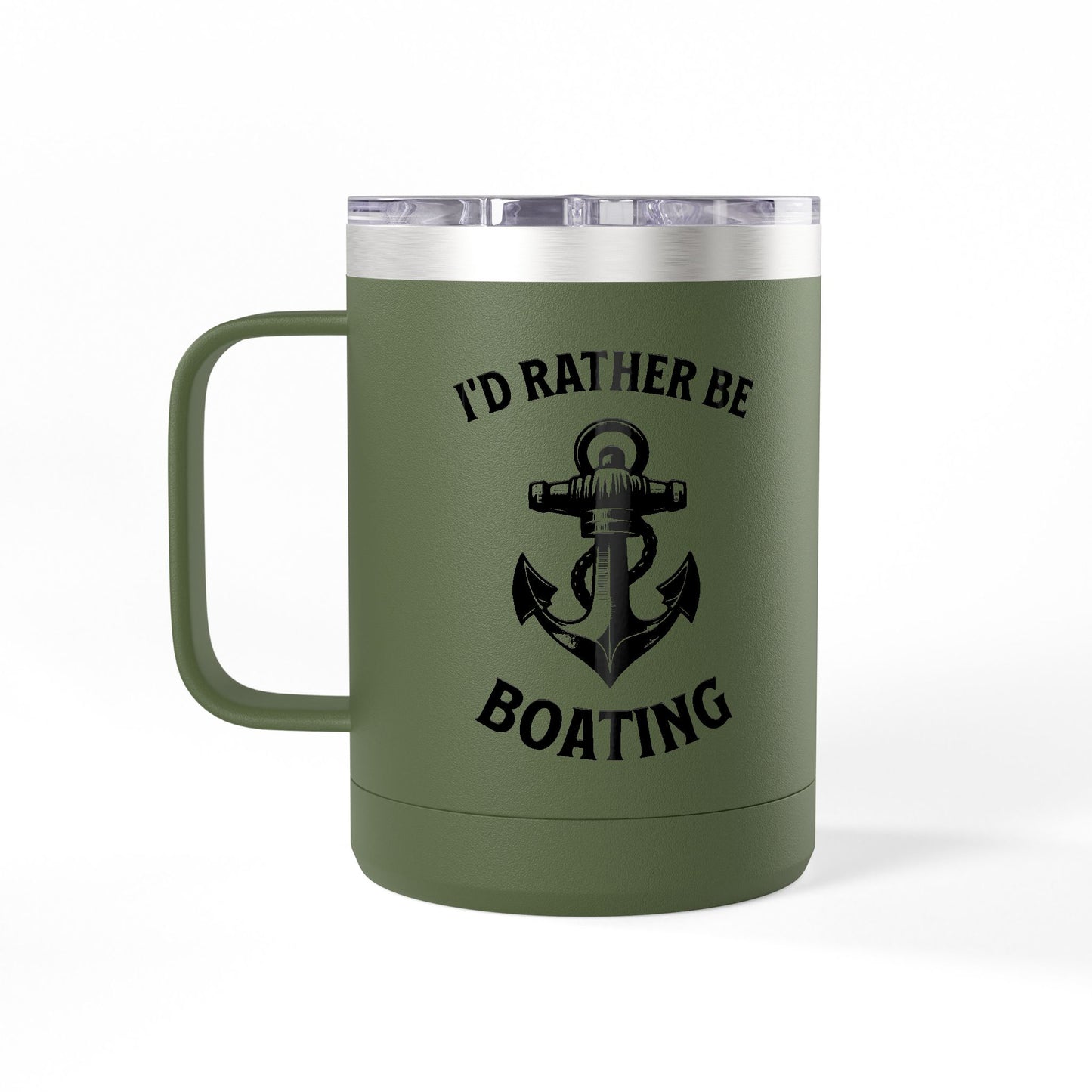 I'd Rather Be Boating 15oz Travel Mug Multiple Colors