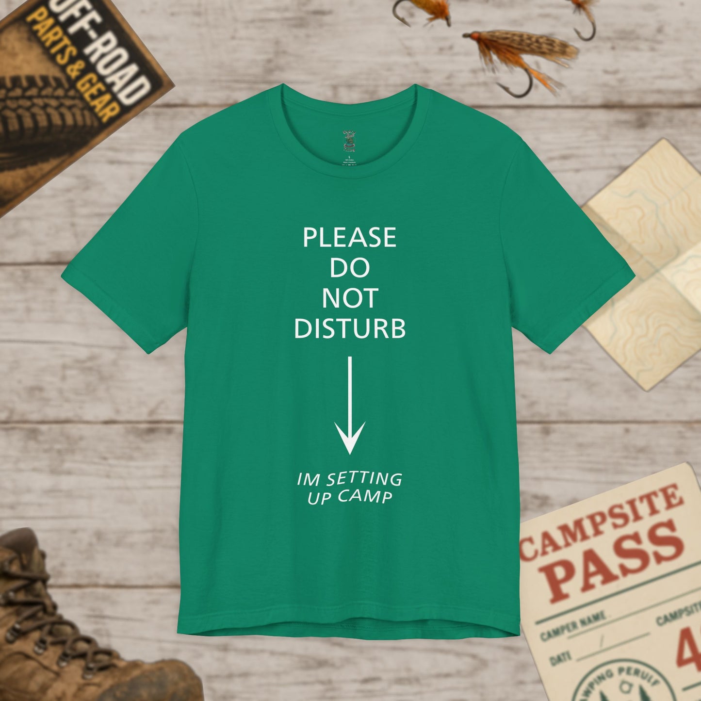 Camping Vibes Unisex Tee Please Do Not Disturb, Bella+Canvas 3001