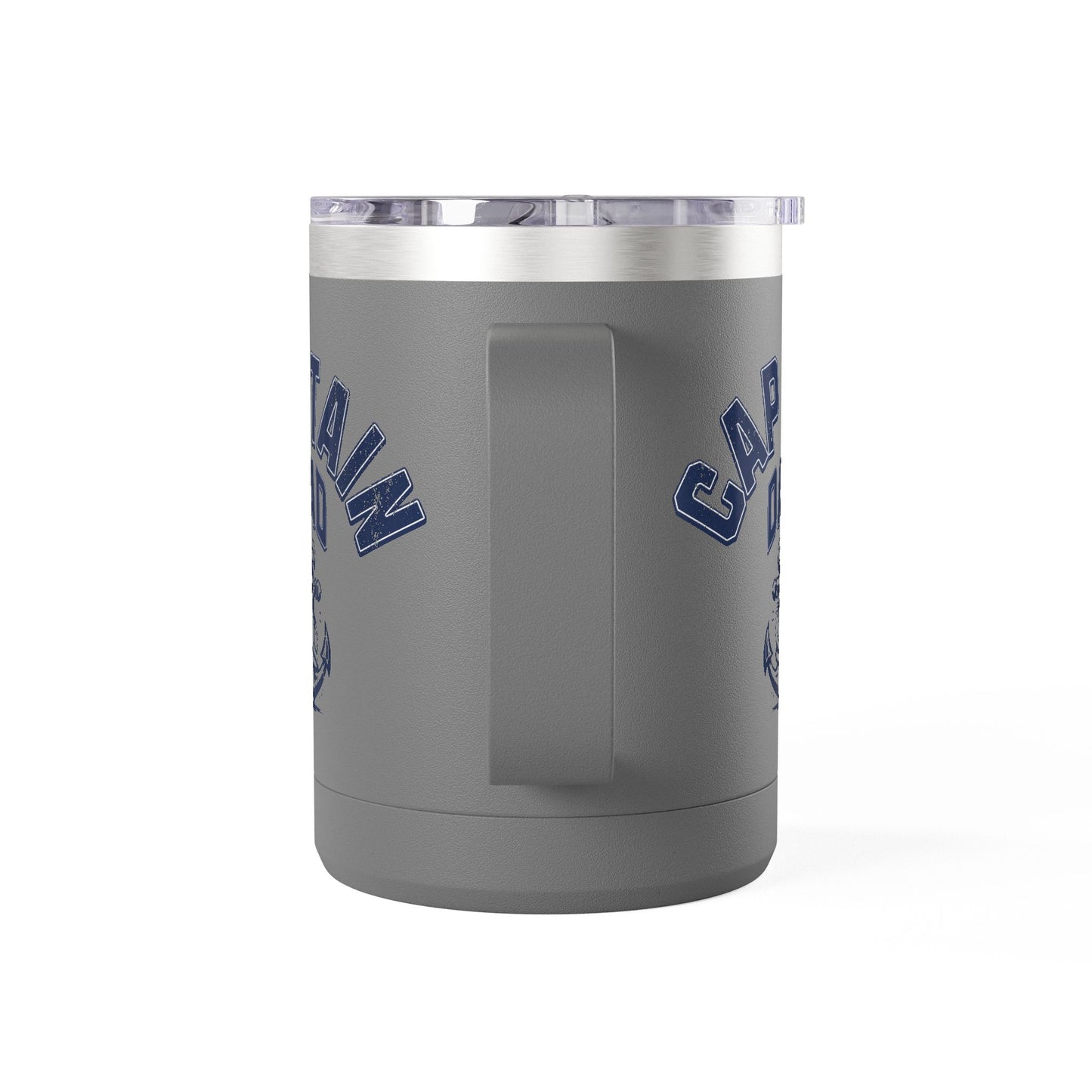 Captain Dad Travel Mug 15oz Anchor Coffee Tumbler for Fathers, Nautical Gift